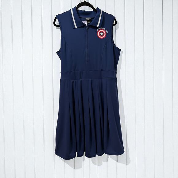 Her Universe Marvel Comics Plus Size 1 Captain America Dress w/Skort Shorts New - Picture 2 of 4